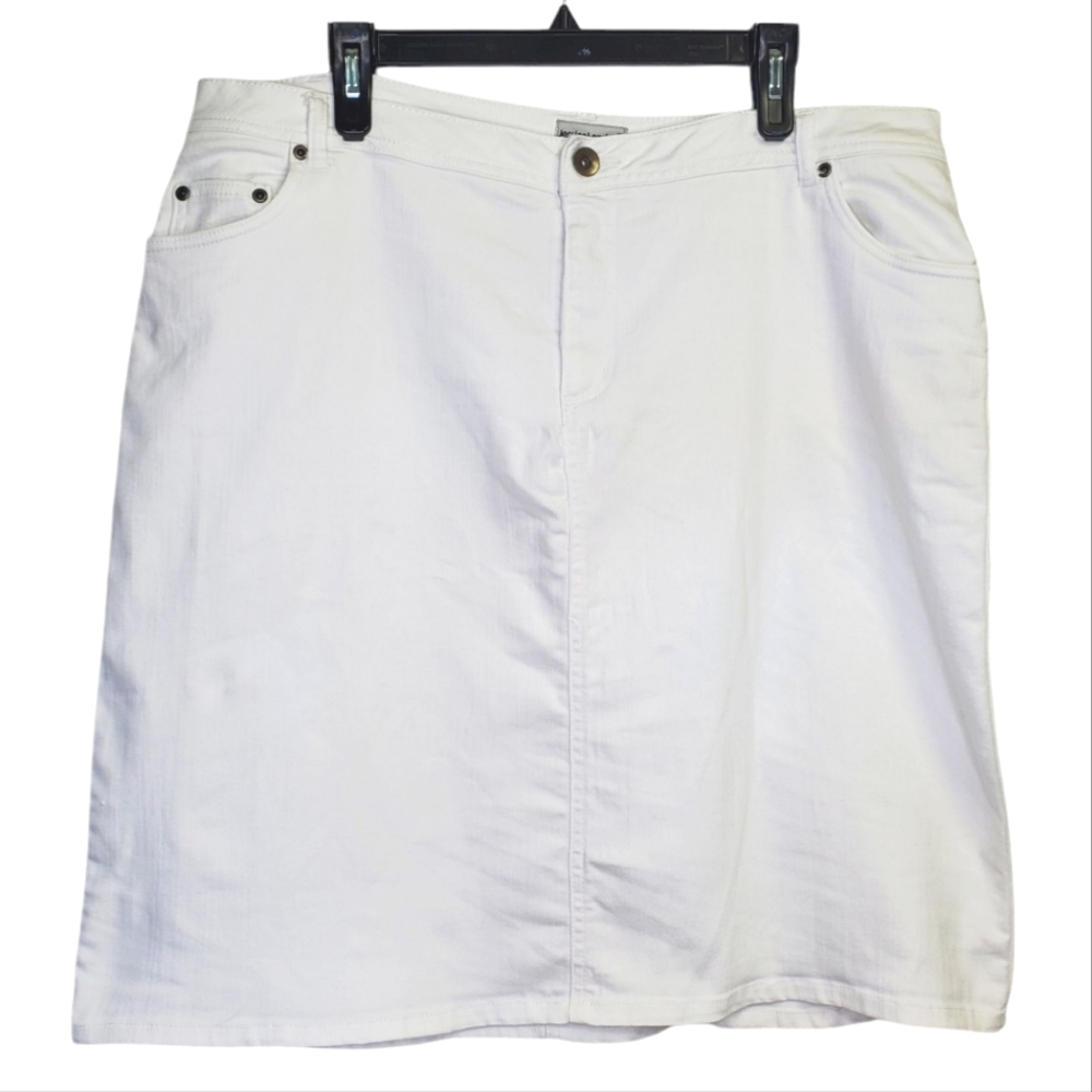 Jessica London Women's Classic White Denim Skirt Size 14